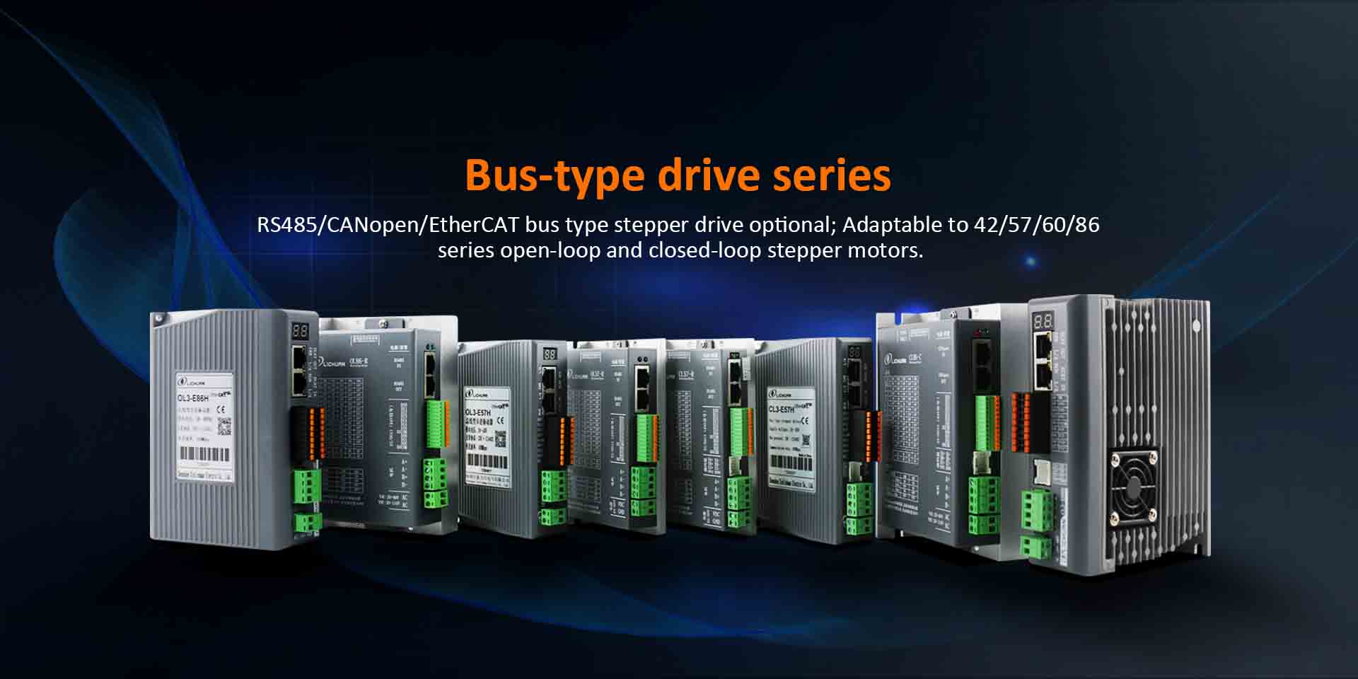 Çin Ethercat / Rs485 / Canopen qapalı döngə açıldı Döngü avtobus tipli Stepper motor sürücü dəsti fabriki